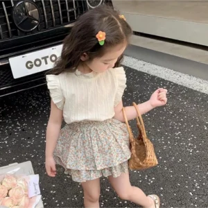 ชุดเซ็ทกระโปรงเด็กผู้หญิงมาใหม่ น่ารัก อายุ 5-6 ปี