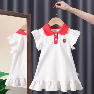 ชุดเดรสโปโลเด็ก เดรสหญิง คอปกน่ารัก อายุ1-4 ปีใส่ได้