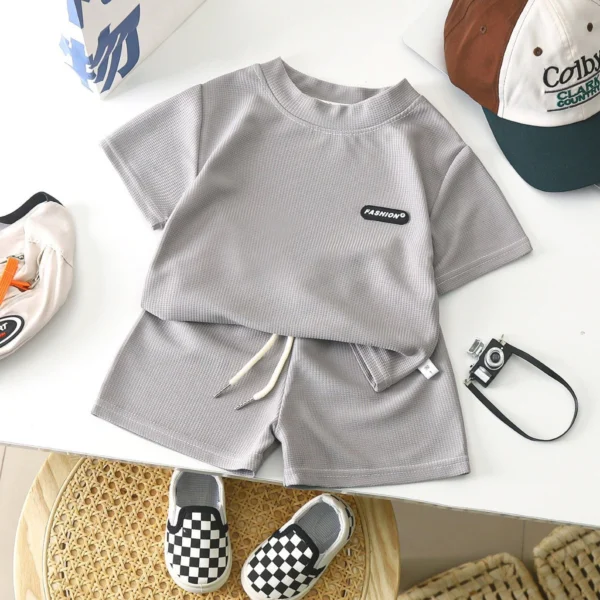 เสื้อผ้าเด็ก สไตล์เกาหลี ผ้าวาฟเฟิล ใส่ได้ทั้งเด็กชายและเด็กหญิง